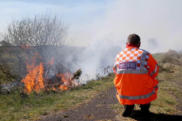 Fire-fighters are battling large gorse fires in Co Antrim. Picture by McAuley Multimedia