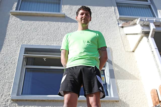 Col Bignell from Comber, Co Down who is preparing to run a marathon in his front room which he will run back and forth over 11,000 times