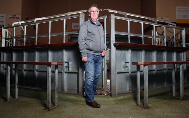 PACEMAKER, BELFAST, 27/4/2020: Auctioneer Shaun Ervine photographed outside the sales ring at Ballymena Mart.
PICTURE BY STEPHEN DAVISON