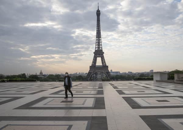 Paris in lockdown yesterday.  We keep being told that lockdown works, and common sense suggests it does slash infections. But what is the human cost compared to the impact of Covid-19? (AP Photo/Michel Euler)