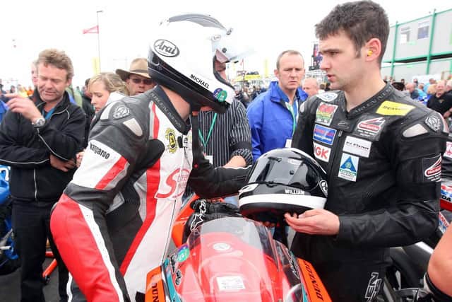 Brothers Michael (left) and William Dunlop on the grid at the North West 200 in 2008.