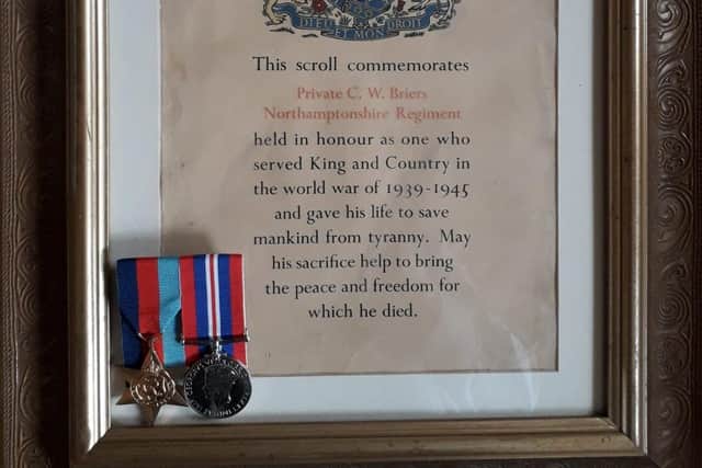 The WWII Memorial Scroll of Pte Charles Briers