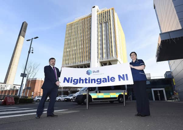 Health Minister Robin Swann and Chief Nursing Officer Charlotte McArdle at Belfast City Hospital, which has become a Nightingale hospital. Neil McCarthy says the anonymous doctor quoted in the News Letter "simply revealed something that has been reported in US and Great Britain hospitals that medical staff have almost nothing to do"