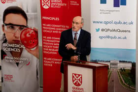 Germany has a health system build on preparedness (diagnostics and research), not just response (management and treatment).  This is exactly what Professor Rafael Bengoa, pictured at Queen's University Belfast above, envisages for Northern Ireland