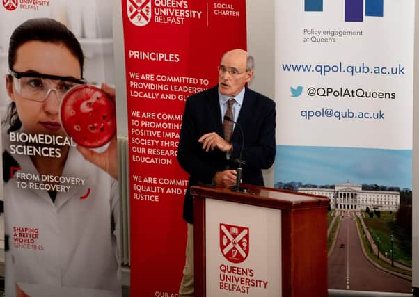 Germany has a health system build on preparedness (diagnostics and research), not just response (management and treatment).  This is exactly what Professor Rafael Bengoa, pictured at Queen's University Belfast above, envisages for Northern Ireland