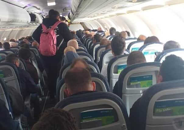 A passenger on an Aer Lingus flight from Belfast to Heathrow said there was social social distancin. (Photo: Stephen Nolan Show)