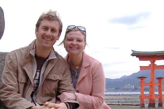 Nicola Bothwell and her husband Ian in Japan
