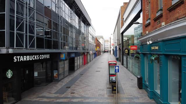 Shops in Belfast city centre have closed their doors
