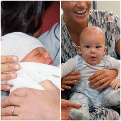 Undated composite file photos of Archie Mountbatten-Windsor, the Queen and the Duke of Edinburghâ€TMs eighth great-grandchild, who is celebrating his first birthday today