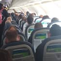 A passenger on an Aer Lingus flight from Belfast to Heathrow said there was no social distancing. (Photo: Stephen Nolan Show)