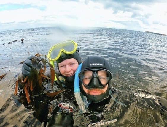 Andrea and Graham Gannon of Peninsula Kelp Company preparing to explore the seabed near Donaghadee