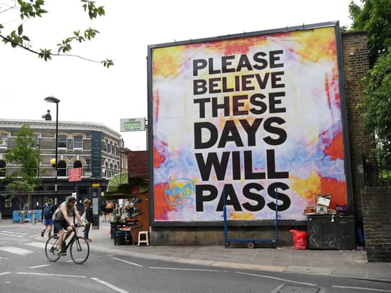 A message on a billboard in London