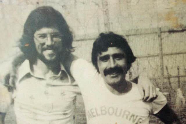 Now-deceased former IRA leader Brendan 'The Dark' Hughes (right) with Sinn Fein's Gerry Adams when they were imprisoned in Long Kesh in the 1970s