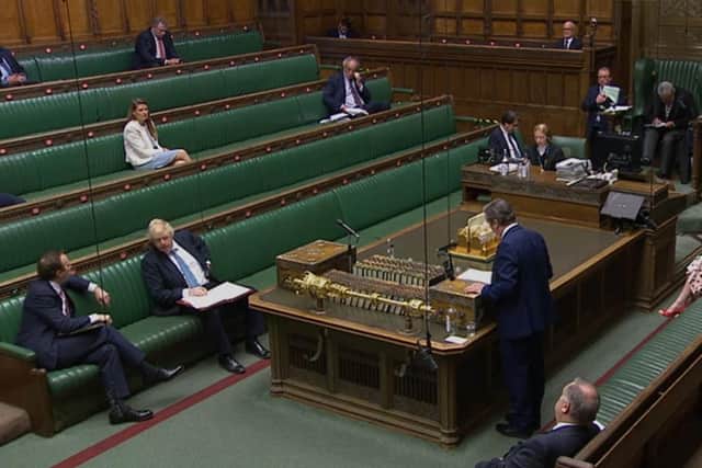 The House of Commons on Wednesday. Sammy Wilson says: "The blunt truth is that we not have the resources to finance different measures to Westminster" Photo: House of Commons/PA Wire