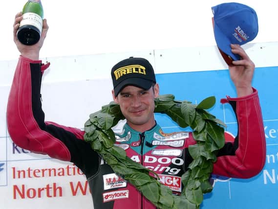 Ryan Farquhar won both Supersport races for his maiden victories at the North West 200 in 2003.