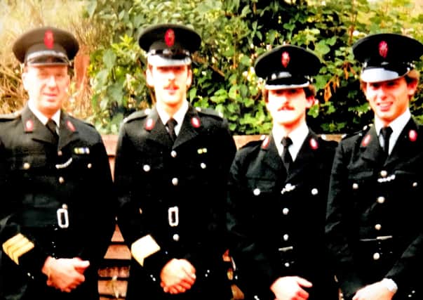 RUC family (left to right): William David Wilson with his sons Billy, Chris and John, taken in 1983/84