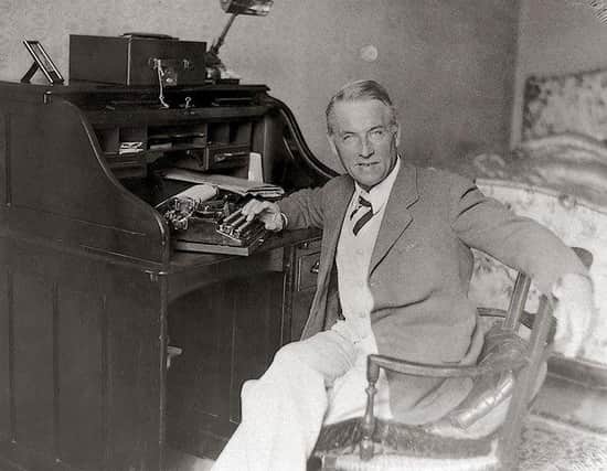 Poet Robert W. Service at his Desk Long after he left the Yukon