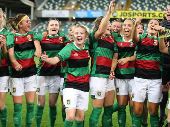 Glentoran Women won the County Antrim Cup, League Cup and Irish Cup in 2019