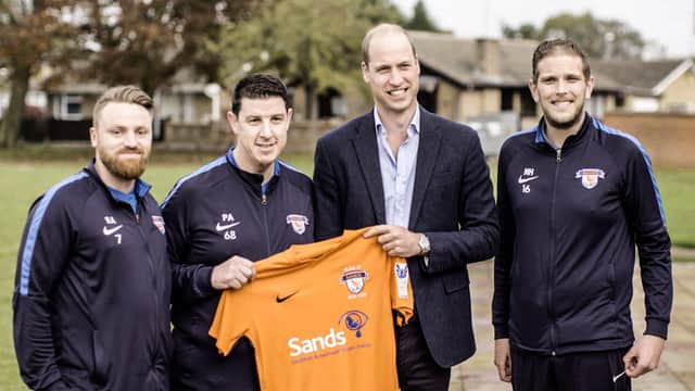 Footballers Rob, Peter and Nick discuss mental health with HRH The Duke of Cambridge