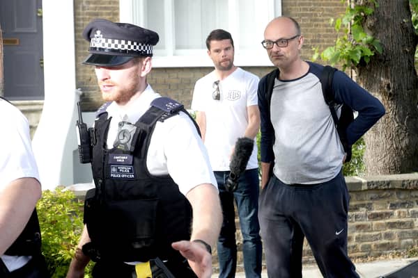 Dominic Cummings leaves his north London home yesterday (Tuesday). the day after he a gave press conference over allegations he breached coronavirus lockdown restrictions, and amid continuing controversy over his trip to Durham. Photo: Yui Mok/PA Wire