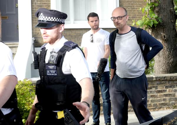Dominic Cummings leaves his north London home yesterday (Tuesday). the day after he a gave press conference over allegations he breached coronavirus lockdown restrictions, and amid continuing controversy over his trip to Durham. Photo: Yui Mok/PA Wire