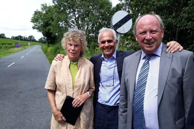 Ben Habib, the then Brexit Party MEP, with Kate Hoey, then Labour MP, and Jim Allister MLA on the Republic of Ireland side of the Monaghan-Fermanagh border in August 2019. Mr Habib says: "It beggars belief that Steve Baker could even begin to try and pass the buck on the NI protocol when every Conservative MP voted for it"