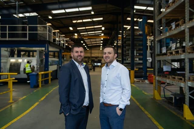 Hutchinson Engineering, Kilrea the only NI company to supply the UK Ventilator Challenge. Pictured are Mark Hutchinson, Managing Director, Richard Hutchinson, Commercial Director
