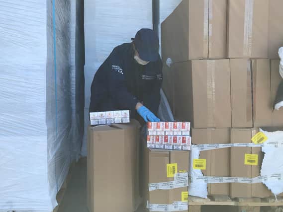 Officers uncover the huge haul of illegal cigarettes