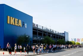 IKEA in Belfast opens its door for the first time since the lockdown began, with hundreds of shoppers queuing to get in. Some had been queuing from before 8am. (Photo: PA Wire)