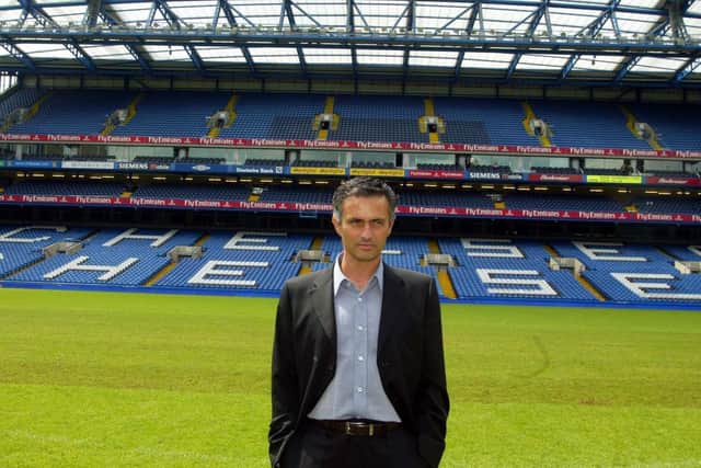 Jose Mourinho at Chelsea's Stamford Bridge ground, where he was officially unveiled as the west London club's new manager in 2004