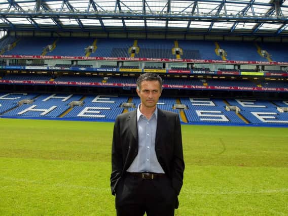 Jose Mourinho at Chelsea's Stamford Bridge ground, where he was officially unveiled as the west London club's new manager in 2004