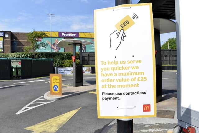 McDonalds restaurants which opened at 11 am for drive thru customers