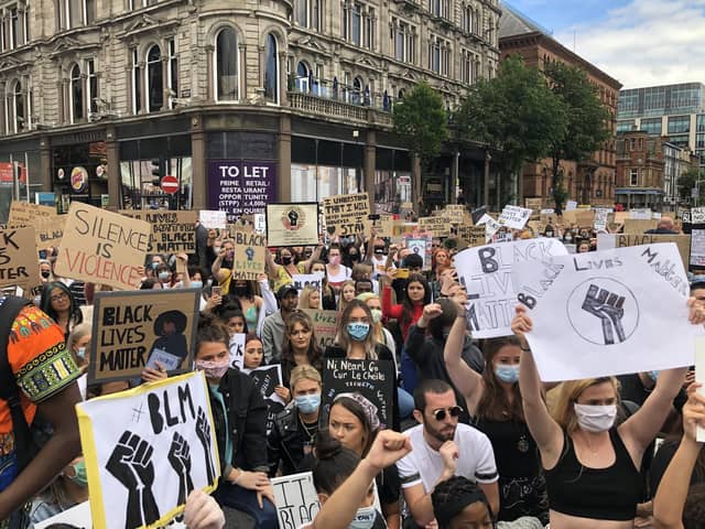 The Black Lives Matter protestors in London and Belfast, above on Wednesday, decided they could tear up everything we were told about proximity of people and crowds. The goodwill that sustained lockdown had been hanging by a thread after the Dominic Cummings saga. The flagrant breaches of these protests were the final straw. Photo: David Young/PA Wire