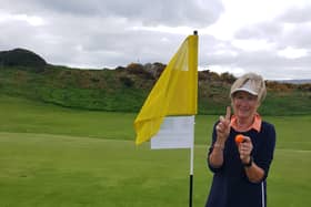 Anne savouring success on the second green.