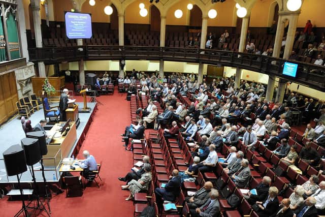 A meeting at Church House, Belfast, in 2010. Picture: Press Eye Ltd