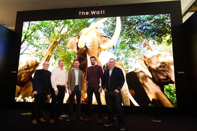 Pictured at ISE in Amsterdam are: Kris Hogg (European Business Manager Luxury Living), Corin Hawthorne (Business Development OKTO Technologies), Ben Holmes (Head of Marketing Samsung UK), Peter Dowds (Lead Technical Manager OKTO Technologies) and Gary Byrne (Senior Project Manager OKTO Technologies)