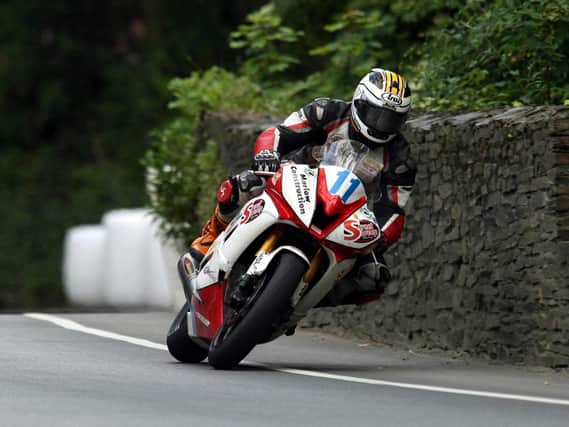 Ballymoney man Michael Dunlop at Union Mills on the Street Sweep/Marlow Yamaha R6 in the second Supersport TT race in 2009.