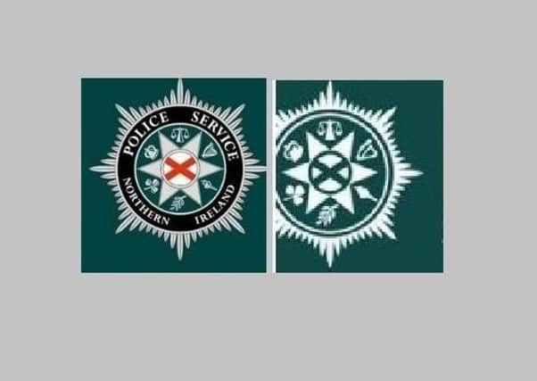 The PSNI formal crest, and a less formal version that it proposed to use, right. The less formal one has lost the words Northern Ireland and the Cross of St Patrick has lost its colour and so is impossible to recognise as such