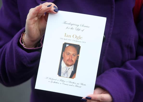 A scene from Ian Ogle's funeral last year