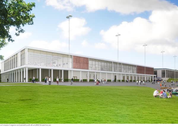 A perspective of the new South Lakes Leisure Centre in Craigavon.
