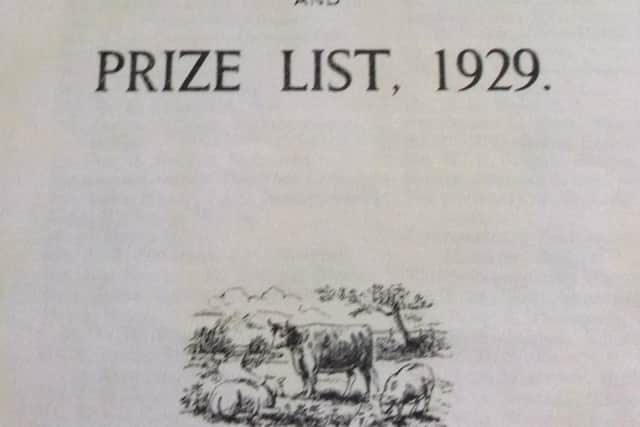 A page from the 1929 report and prize list of the Killyleagh, Killinchy, Kilmood and Tullynakill Farming Society. Picture: Killyleagh Show