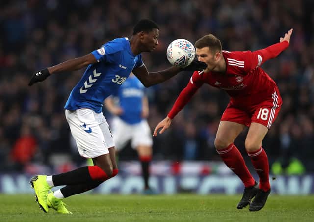Umar Sadiq on show for Rangers against Aberdeen in 2018. Pic by Getty.