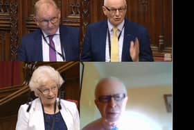 Clockwise: Lord Morrow, Lord McCrea, Lord Empey, and Baroness O'Loan in the Lords on Monday night