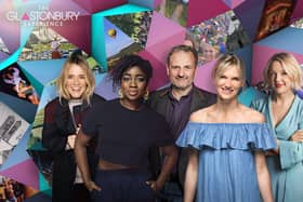 Edith Bowman, Clara Amfo, Mark Radcliffe, Jo Whiley and Lauren Laverne take part in The Glastonbury Experience Live