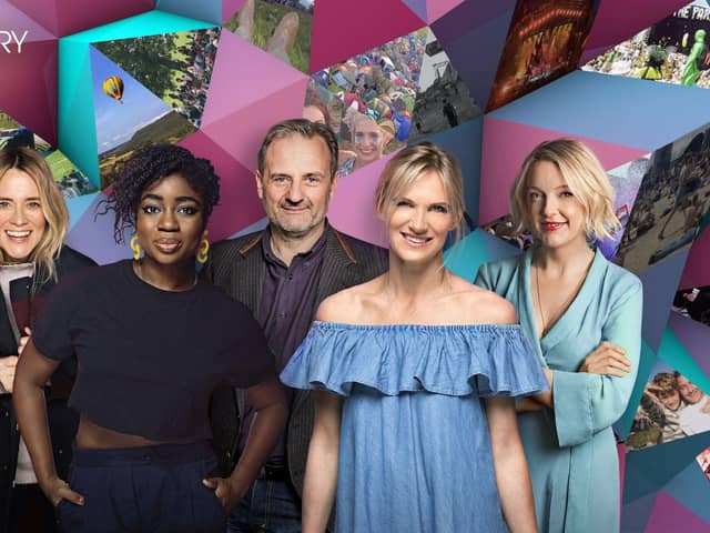 Edith Bowman, Clara Amfo, Mark Radcliffe, Jo Whiley and Lauren Laverne take part in The Glastonbury Experience Live