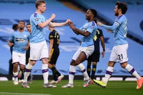 Manchester Citys Kevin De Bruyne celebrates scoring his sides second goal of the game
