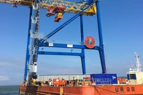 The new £6.6m ship-to-shore container handling crane