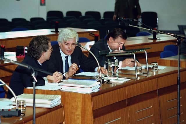 The civil rights activist Kevin Boyle arguing a case at the European Court of Human Rights