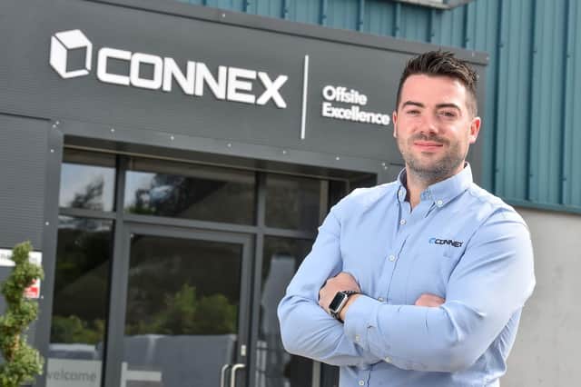 Brendan Doherty, Managing Director of Connex Offsite outside the 25,000ft sq factory in Newry, announcing their £2.5m expansion and creation of 140 jobs