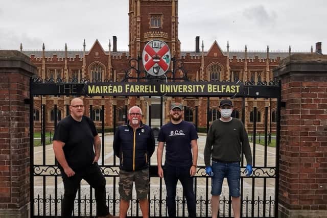 Lasair Dhearg  members ‘renamed’ QUB after former student and IRA member Mairéad Farrell.